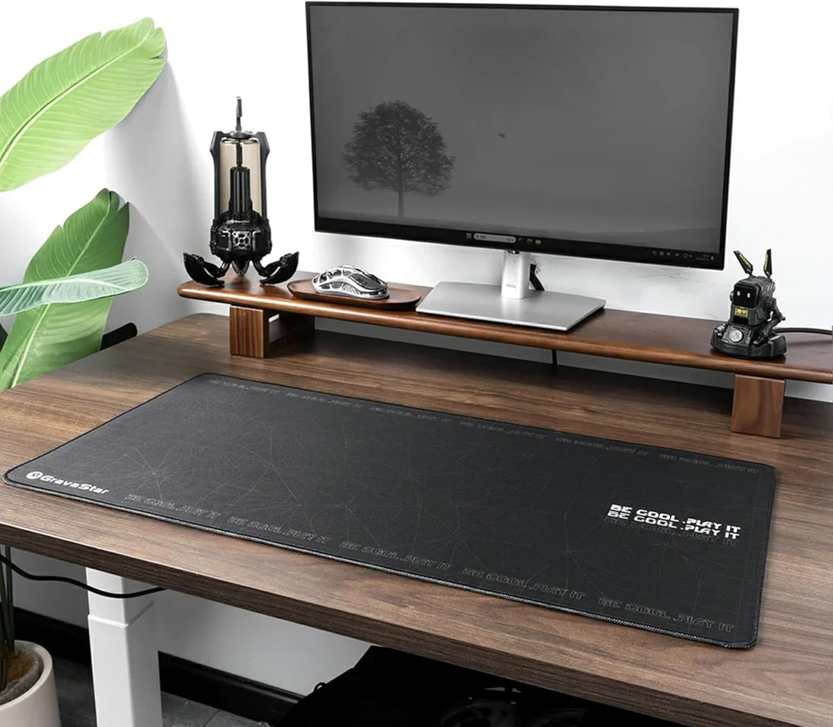GravaStar Large Gaming Mouse Pad – Non-Slip PU Leather Desk Mat with Stitched Edge, Wrist Support, Waterproof Surface for Laptop, PC, and Office Use - PuriLite