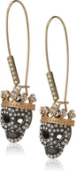 Betsey Johnson Pave Skull Long Drop Earring - PuriLite