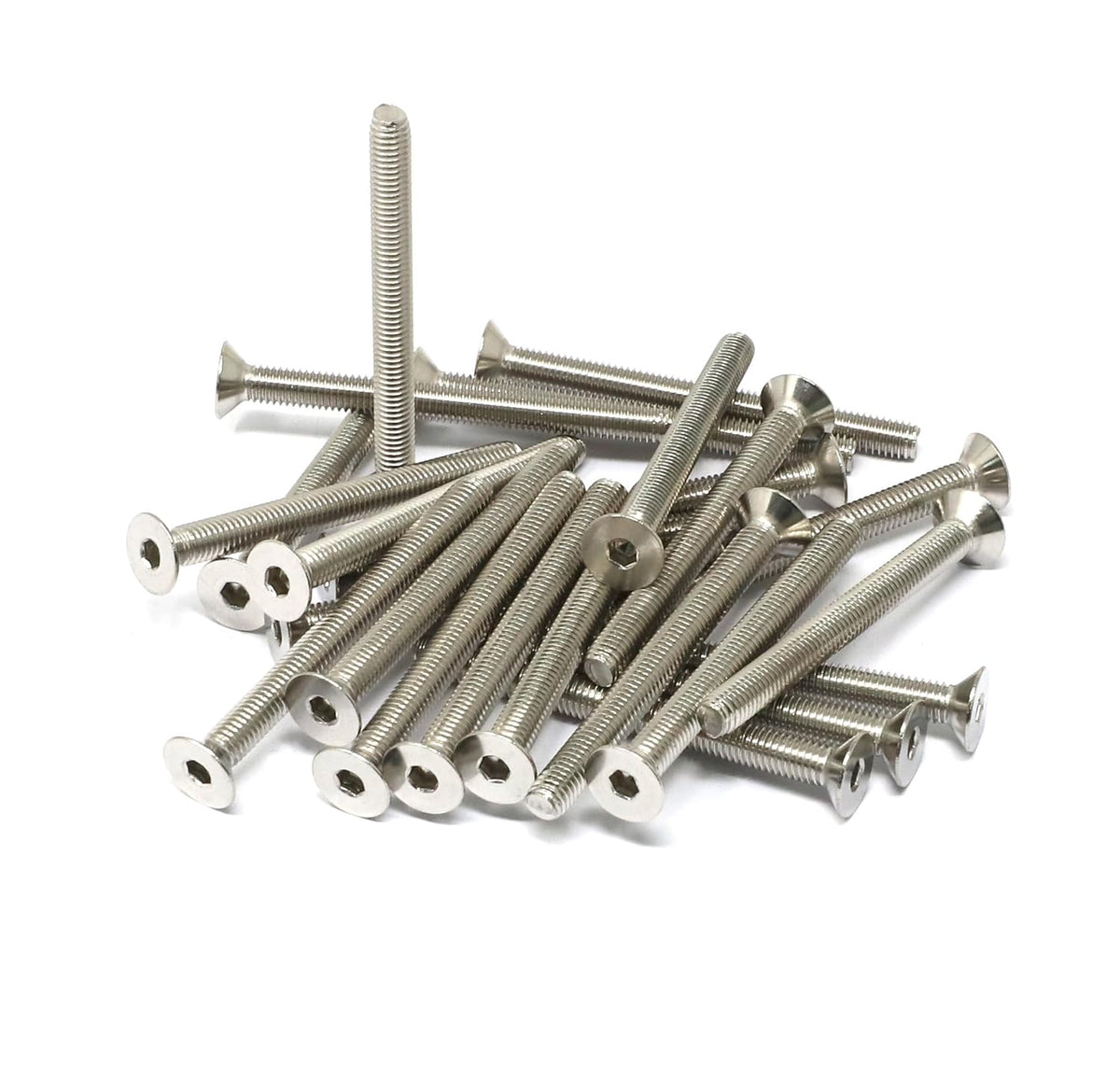iexcell 5 Pcs M8 x 80mm Thread Pitch 1.25 mm Stainless Steel 304 Hex Socket Flat Head Cap Screws Bolts Kit - PuriLite