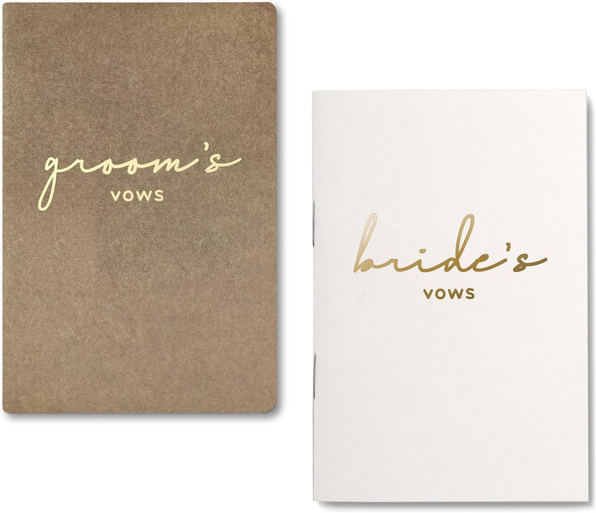 GroomBrideGifts Wedding Vow Book for His and Hers, Soft Touch, Perfectly Sized Bride and Groom Vow Books, Wedding Essentials, Wedding Registry Ideas, His and Hers Gifts - PuriLite