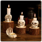 4Pcs Halloween Skeleton Candlestick,Halloween Candle Holder Gothic Skeleton Palm Skull Decor for Home Bar Party Tabletop,Creepy Themed Party Decorations,Escape Room Script Kill Prop - PuriLite