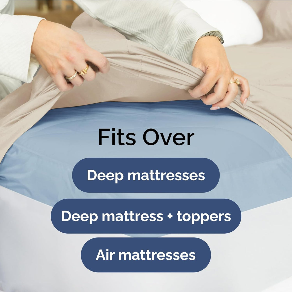 Extra Deep Queen Sheet Set - 6 Piece Breathable & Cooling Sheets - Hotel Luxury Bed Sheets Set - Easy & Secure Fit - Soft, Wrinkle Free & Comfy Sheets Set - White Sheet Set w/Extra Deep Pockets - PuriLite