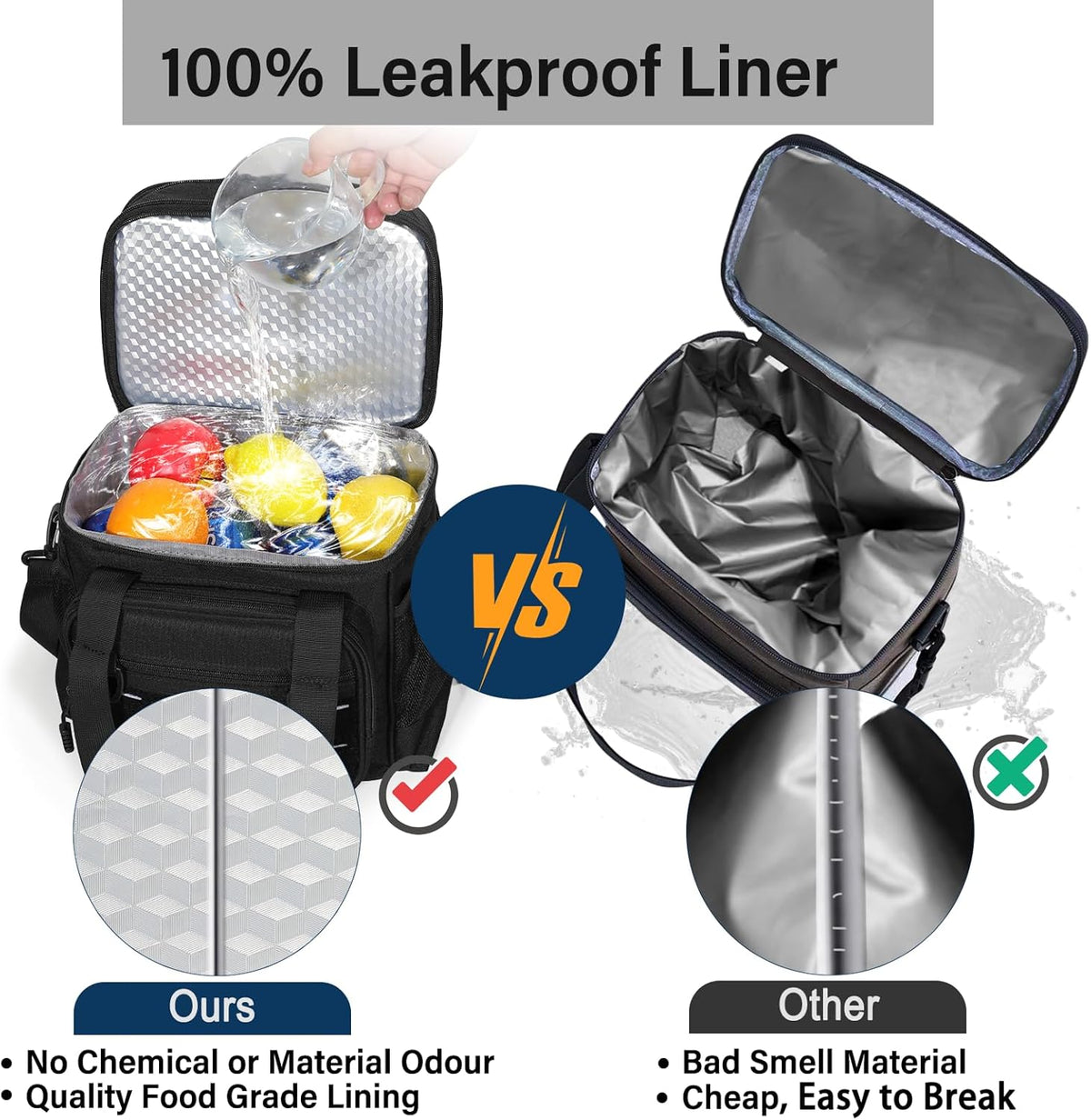 Lunch Box Cooler Bag - Insulated Tactical Lunchbox for Men - XLarge Lunch Pail Lunch Kit for Adults Work Outdoor Shifts Trips Black Camo 25L - PuriLite
