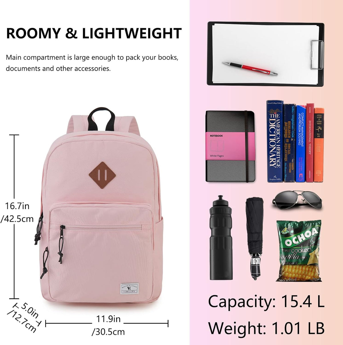 School Backpack for Kids,Lightweight Water Resistant Work Travel Backpack for Women Men Teens VONXURY - PuriLite
