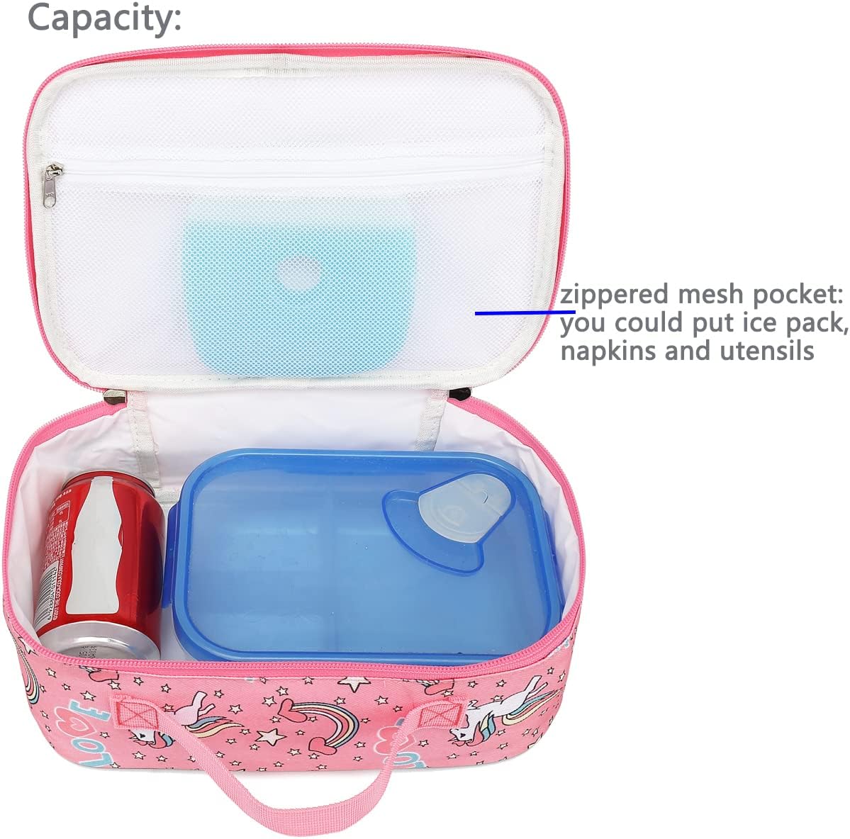 FlowFly Kids Lunch Box Insulated Soft Bag Mini Cooler Back to School Thermal Meal Tote Kit for Girls, Boys, Black - PuriLite