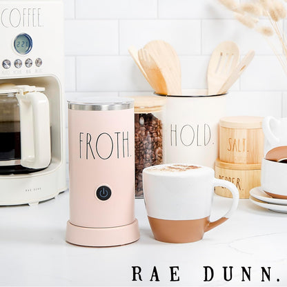 Rae Dunn - Electric Milk Frother - Elegant Automatic Milk Steamer and Frother, Milk Warmer, Hot and Cold Frothing Machine for Coffee, Latte, Cappuccino, Macchiato, - PuriLite
