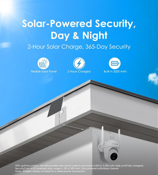 Security Cameras Wireless Outdoor, No Subscription, [2025 New] 4K Home Security Camera System for Camera Surveillance, Flexible Solar Panel, 360° Tracking & Color Night Vision, 2.4&5G WiFi, Easy Setup - PuriLite
