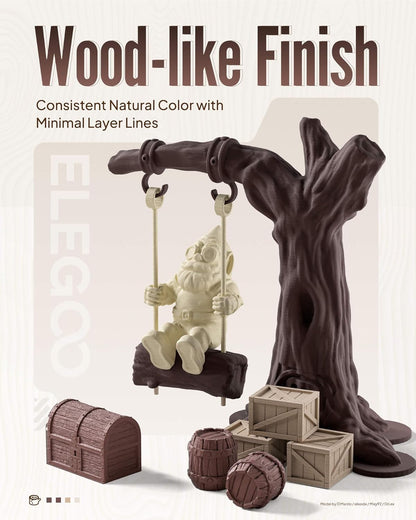 ELEGOO PLA Filament 1.75mm Black 1KG,3D Printer Filament Dimensional Accuracy +/- 0.02mm,1kg Cardboard Spool(2.2lbs) 3D Printing Filament Fits for Most FDM 3D Printers - PuriLite