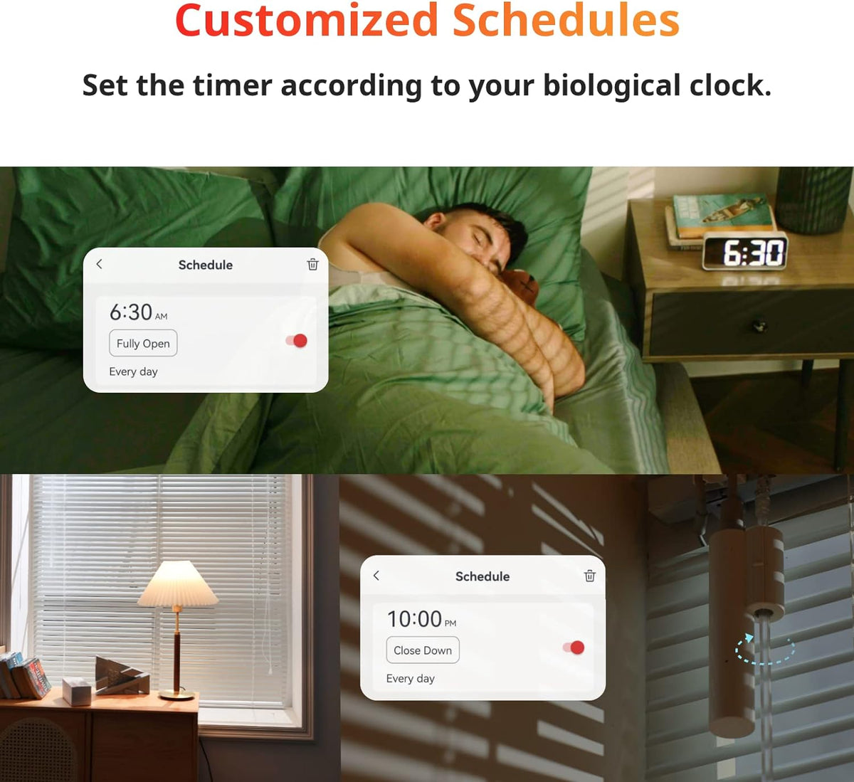 SwitchBot Blind Tilt Motorized Blinds - Smart Electric Blinds with Bluetooth Remote Control, Solar Powered, Light Sensing Control, Add SwitchBot Hub Mini to Make it Compatible with Alexa & Google Home - PuriLite