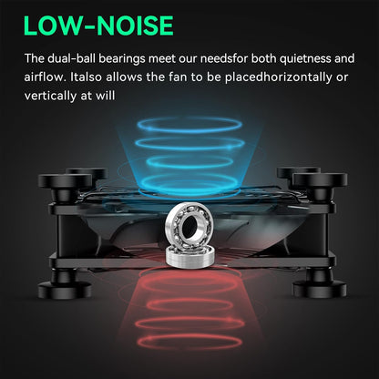 Easy Cloud 120mm USB Fan, USB Computer Fan with 3 Speeds Controller Small PC Cooling Fans for Cabinet Case Server TV Receiver Router DVR Xbox Cooler, 2Pcs - PuriLite