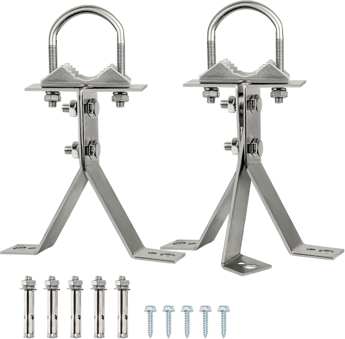 XRDS-RF 16 Inch Heavy-Duty Wall Mount Stand Off Mast for TV Antenna - Windproof Mounting Bracket (2-Leg + 2-Leg) - PuriLite