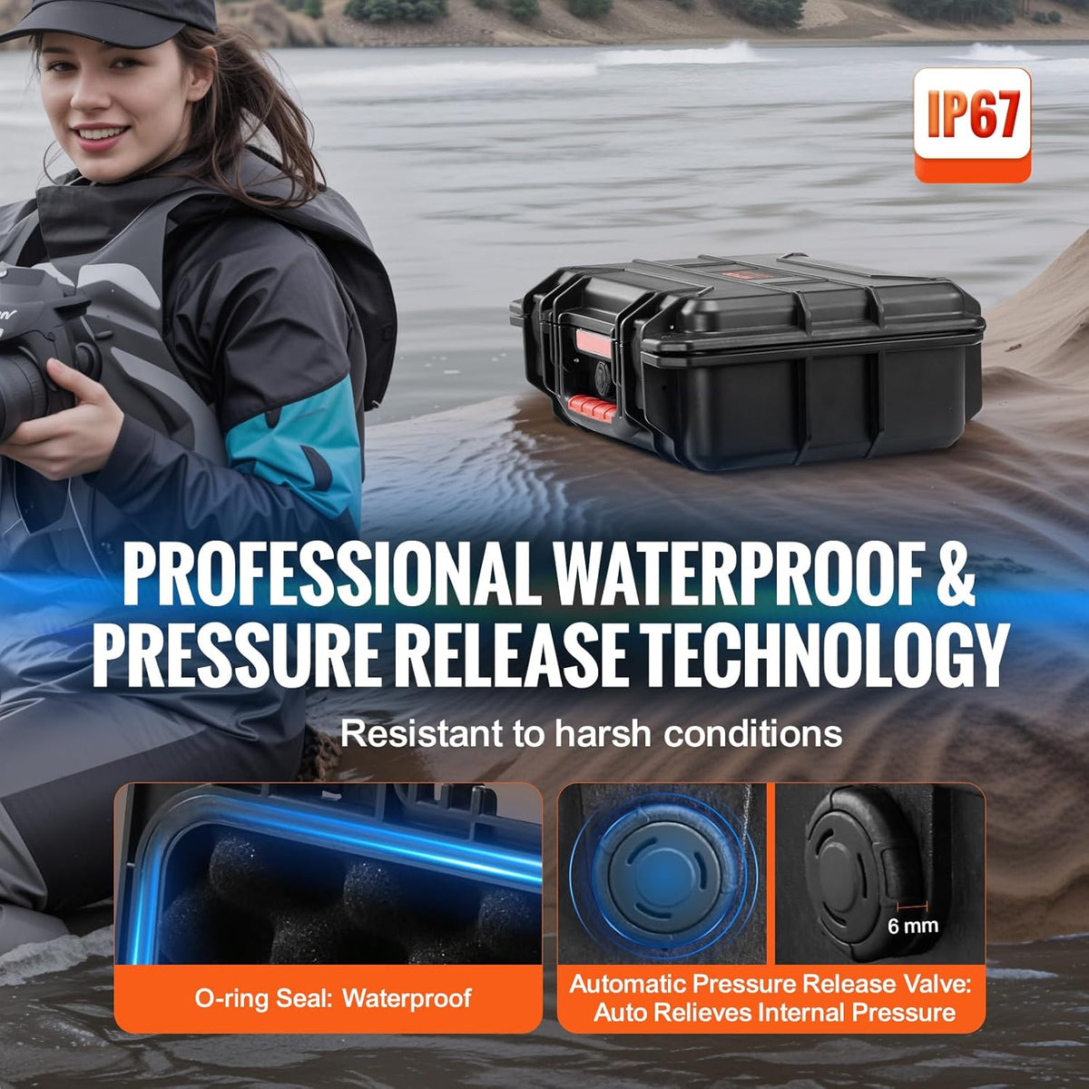 VEVOR Unisex Modern Waterproof Hard Case - PuriLite