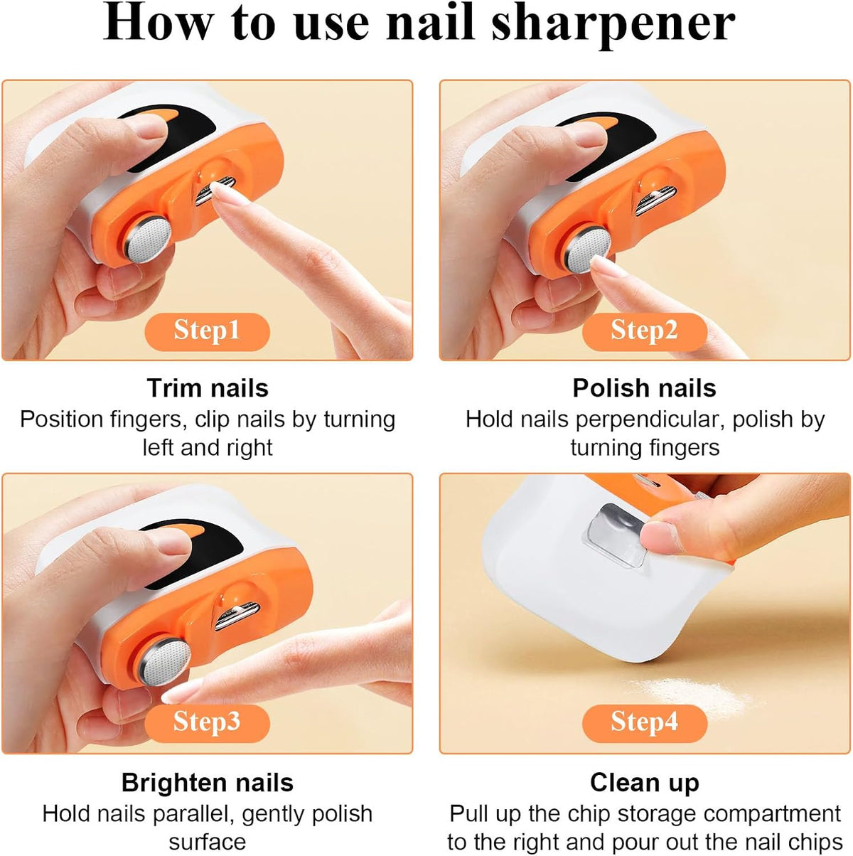 Casmoby 2025 Upgraded Electric Nail Clipper, 2 in 1 Electric Nail Clipper with 3 Speeds & LED Light,Fingernail Trimmer and Polisher with Nail Scraps Storage,USB Rechargeable Suitable for Kids, Senior - PuriLite