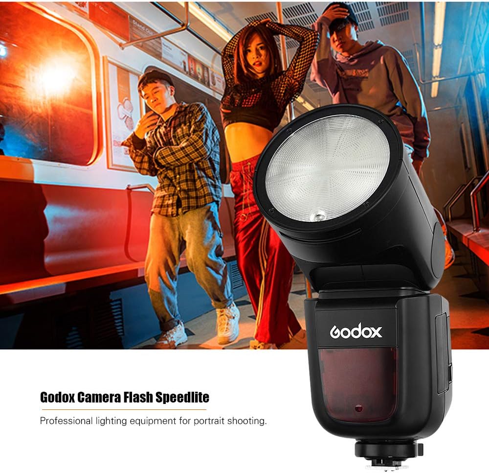 Godox V1C Professional Camera Flash Speedlite Speedlight Round Head Wireless 2.4G Replacement for Canon EOS Series 1500D 3000D 5D Mark LLL 5D Mark ll for Wedding Portrait Studio Photography - PuriLite