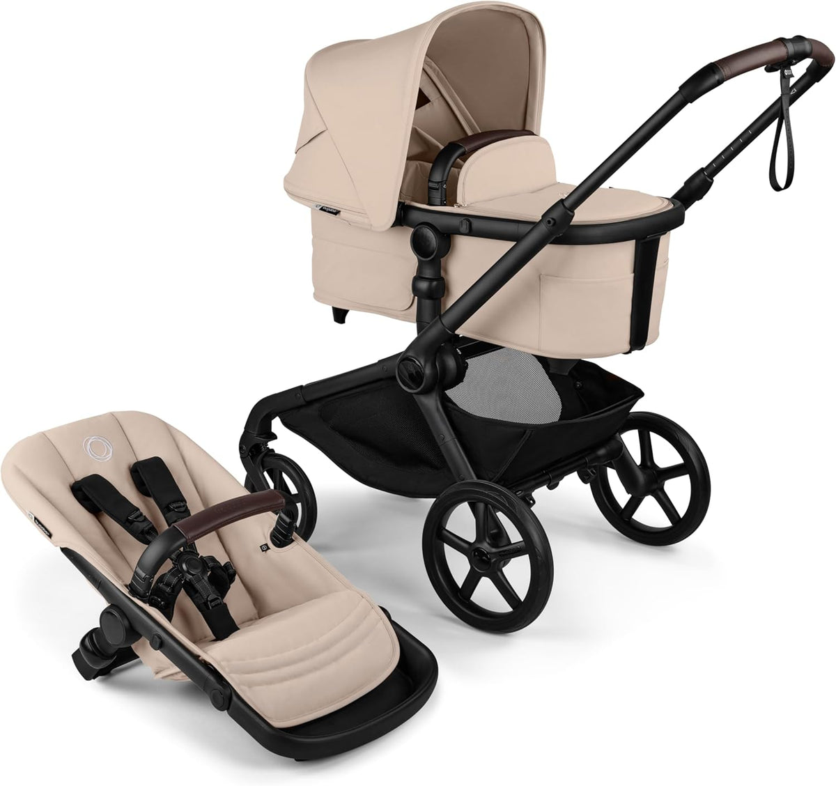 Bugaboo Kangaroo Single to Double Tandem Stroller with Seat and Bassinet for All Terrains - PuriLite
