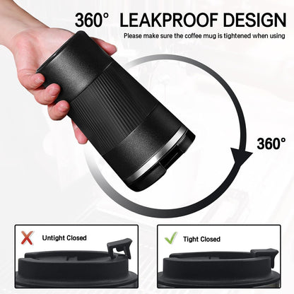 18oz Mug with Ceramic Coating Inside, Insulated Coffee Mug with Lid, Leak Proof Coffee Travel Mug, Travel Coffee Mug Fits in Car Cup Holder - PuriLite