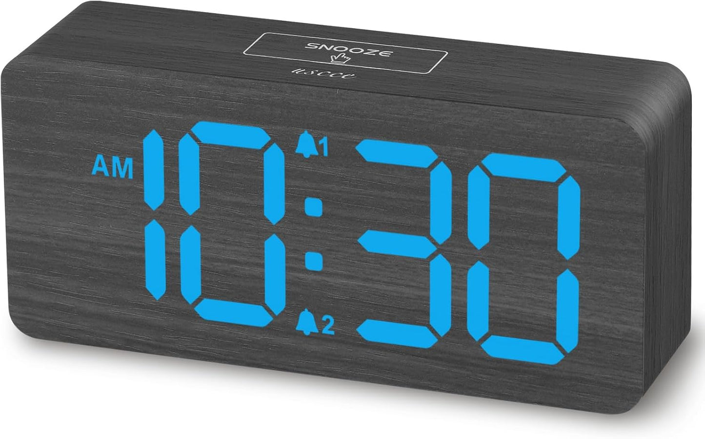 Purilite Select Wooden Digital Alarm Clock with Large LED Display - PuriLite