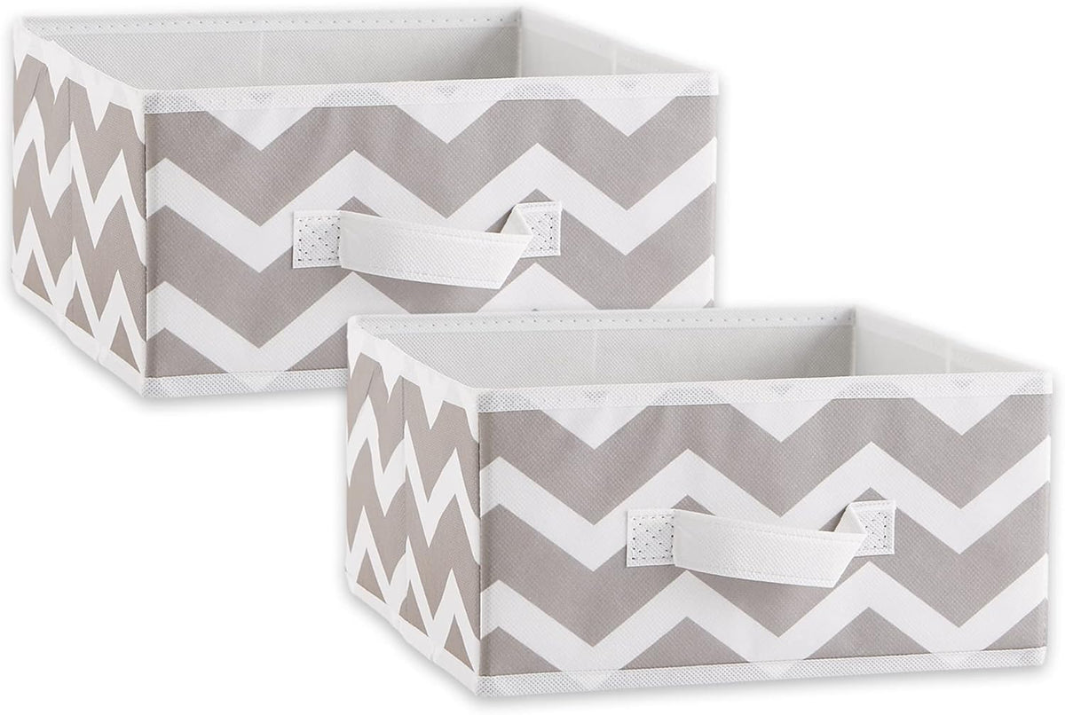 DII Foldable Fabric Storage Containers for Nurseries, Offices, Closets, Home Decor, Cube Organizers & Everyday Storage Needs, (Large - 11 x 11 x 11) Scroll Nautical Blue - Set of 2 - PuriLite
