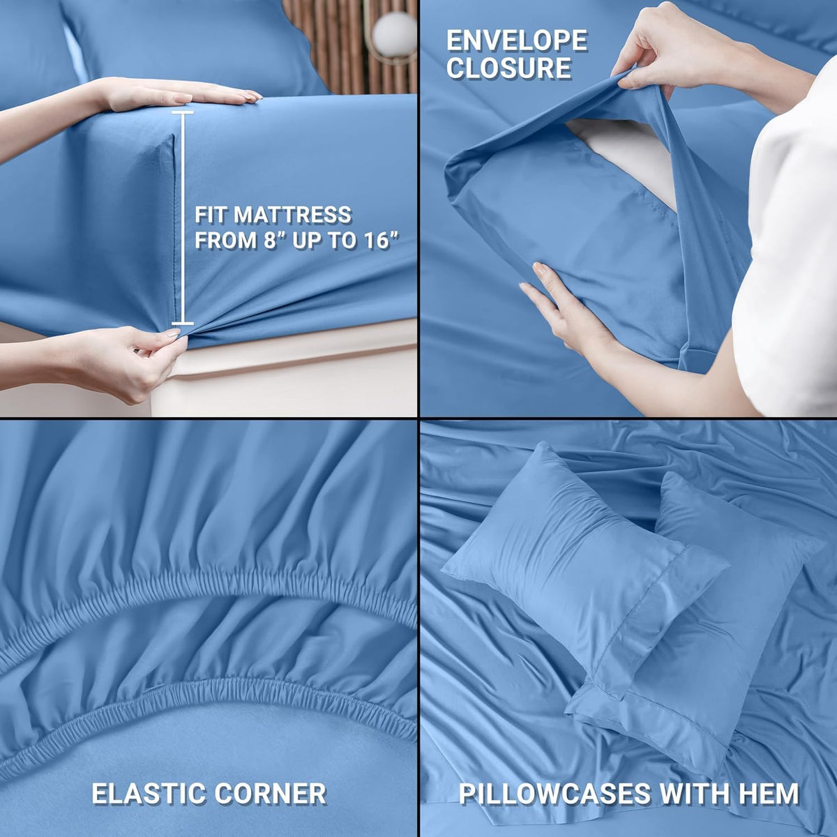 Utopia Bedding Queen Bed Sheet Set - 4 Piece Bedding - Soft Brushed Microfiber Fabric - Shrinkage & Fade Resistant - Easy Care (White) - PuriLite
