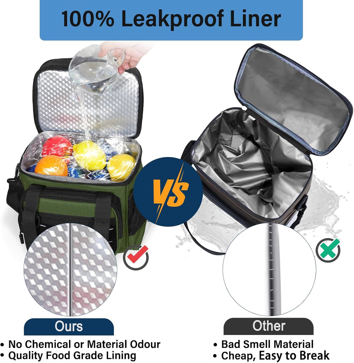 Lunch Box Cooler Bag - Insulated Tactical Lunchbox for Men - XLarge Lunch Pail Lunch Kit for Adults Work Outdoor Shifts Trips Black Camo 25L - PuriLite