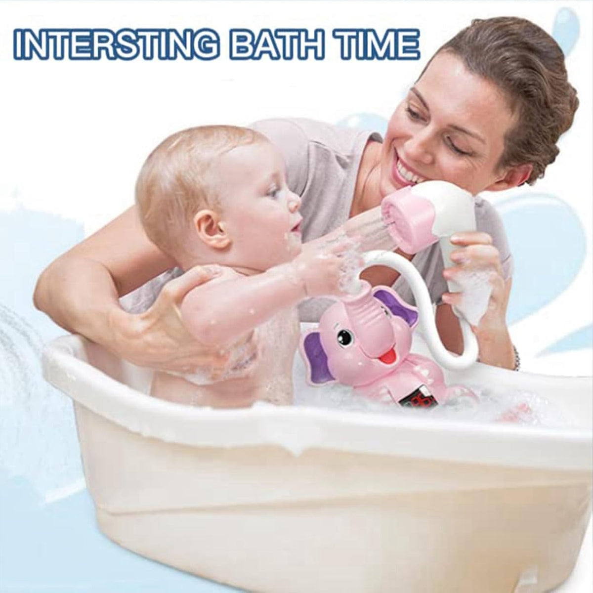 Baby Water Spray Head, Thermometer Adjustable Hose Kids Bath Shower Head IPX7 Waterproof for Bathtub () - PuriLite