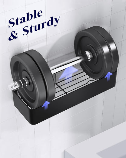 Kitsure Large Shower Caddy - 2 Pack Adhesive Shower Organizer, Drill-Free Shower Shelves for Inside Shower, Rustproof Bathroom Shelf Shower Shelf for Bathroom, Black - PuriLite
