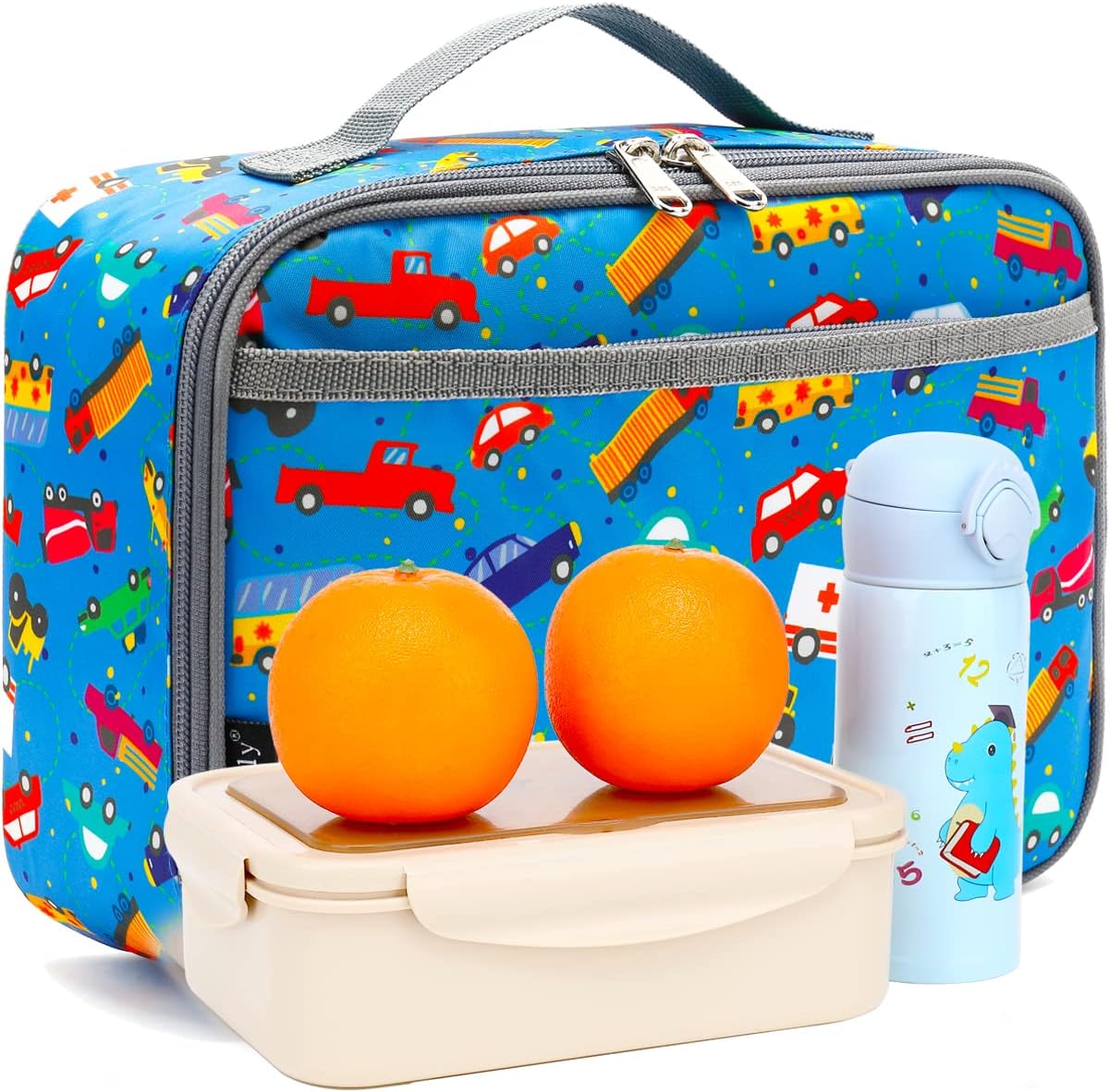 FlowFly Kids Lunch Box Insulated Soft Bag Mini Cooler Back to School Thermal Meal Tote Kit for Girls, Boys, Black - PuriLite