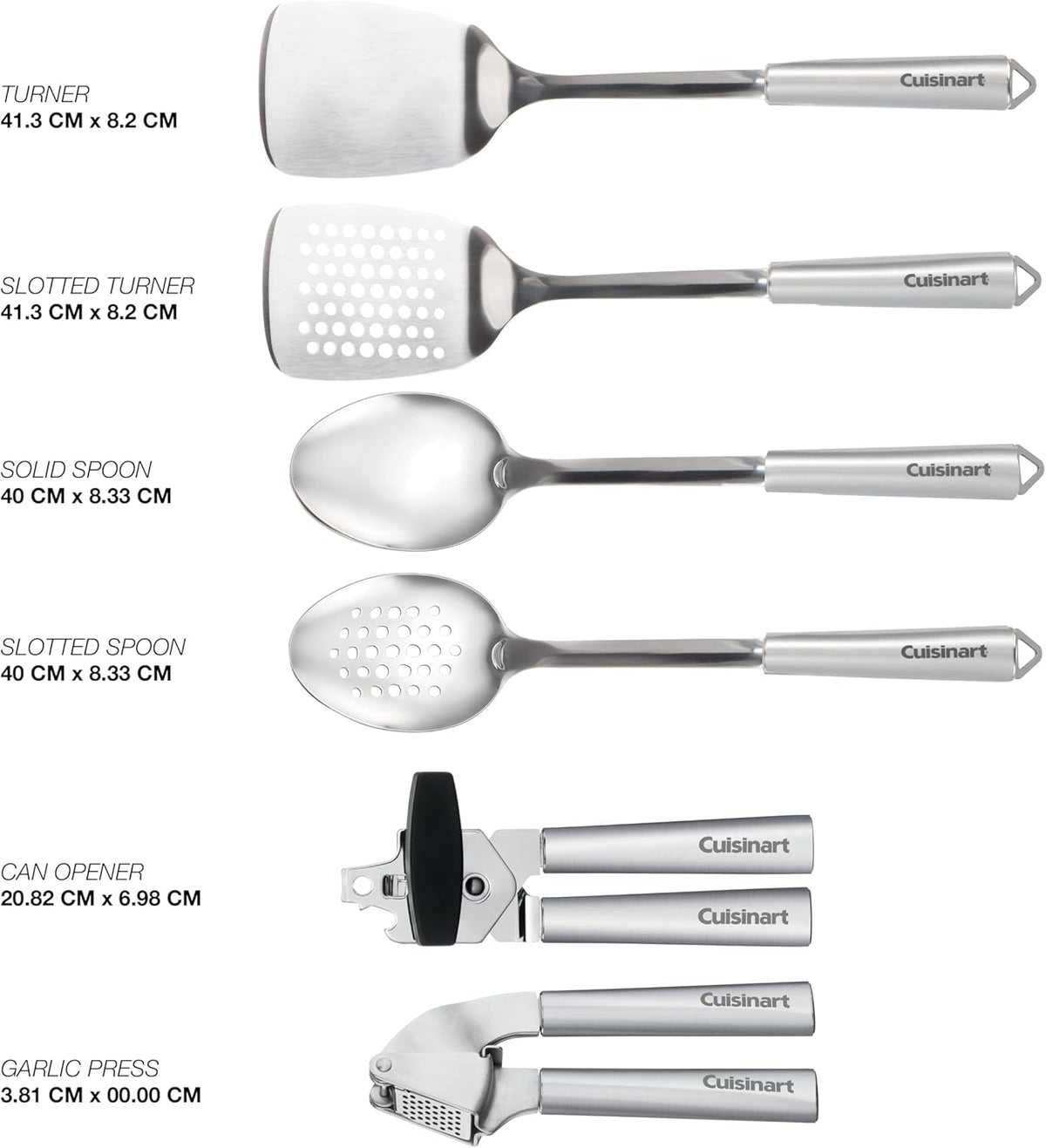 Cuisinart 6-Piece Stainless Steel Kitchen Utensils Set, Fusion Pro Collection (CTG-14-6PTC) - PuriLite