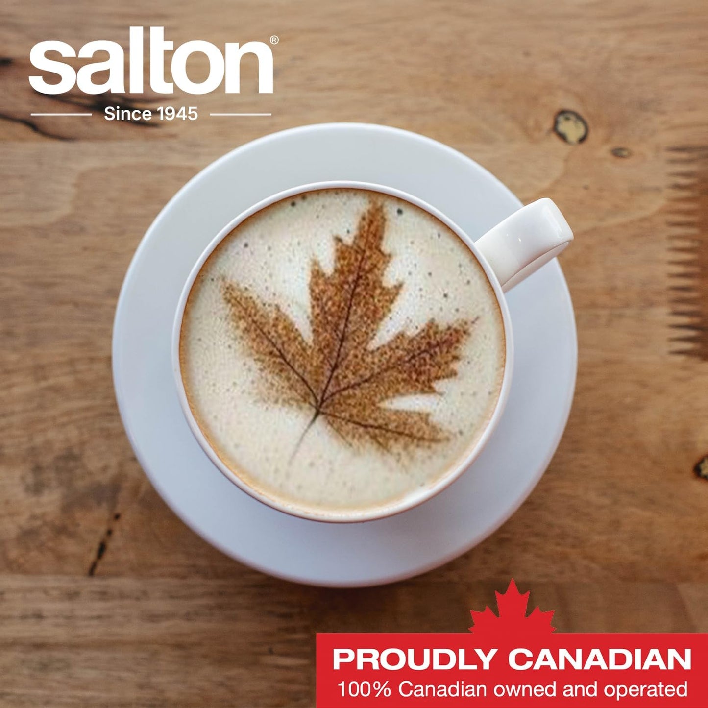 Salton Stainless Steel Milk Frother - Froth, Warm & Foam Milk for Coffees & Lattes - PuriLite