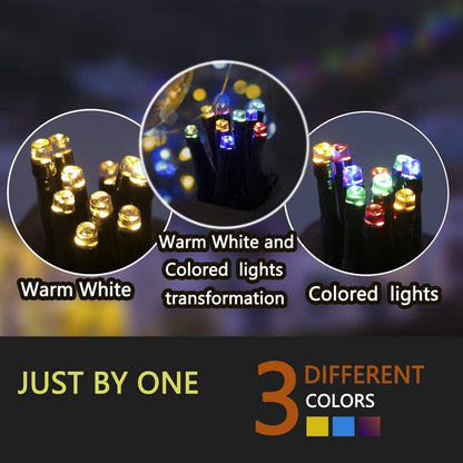 Haili Halloween Lights Outdoor, 105 FT 300 LED Halloween String Lights with Memory Function, Plug in 8 Mode String Lights for Halloween,Christmas,Party, Patio, House Decoration (Purple Orange) - PuriLite