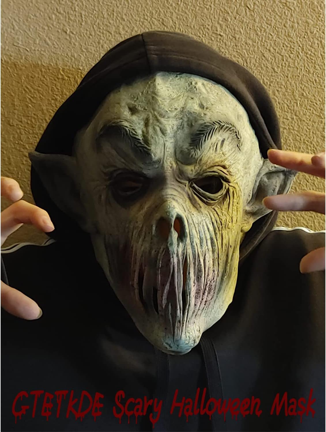 GTETKDE Scary Halloween Mask, Evil Dead Cosplay Alien Bloody Monster Masks Creepy Latex Demon Mask - PuriLite