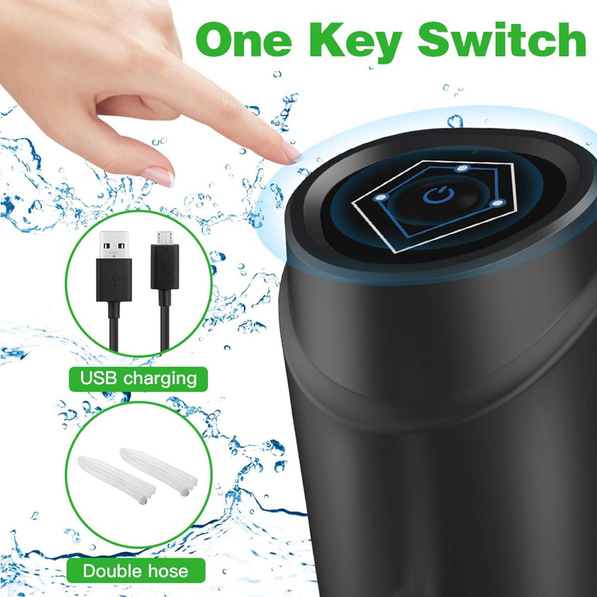 5 Gallon Electric Drinking Portable Water Dispenser, Universal USB Charging Water Bottle Pump for 2-5 Gallon with 2 Silicone - PuriLite
