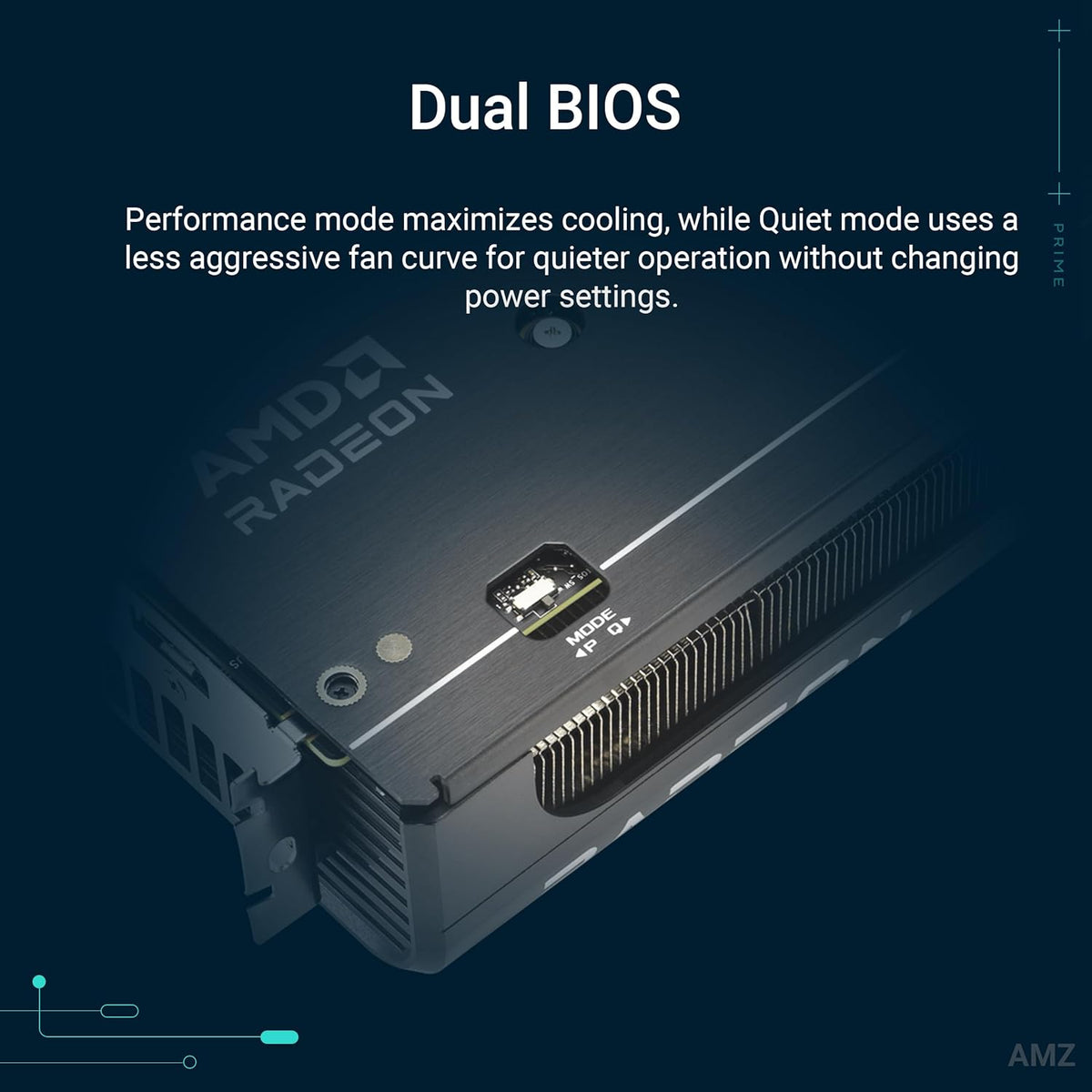 ASUS Prime Radeon™ RX 9060 XT 16GB GDDR6 OC Edition Graphics Card (PCIe 5.0, HDMI/DP 2.1, 2.5-Slot Design, axial-tech Fans, Dual Ball Fan Bearings, Dual BIOS, ASUS GPU Guard) - PuriLite