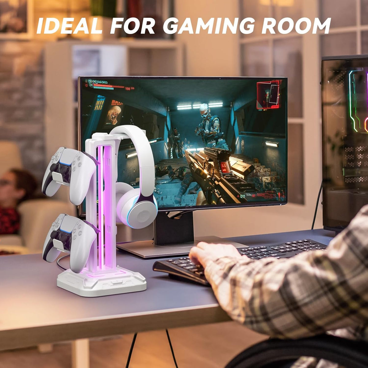 Purilite Select RGB Headphone &amp; Controller Stand - PuriLite