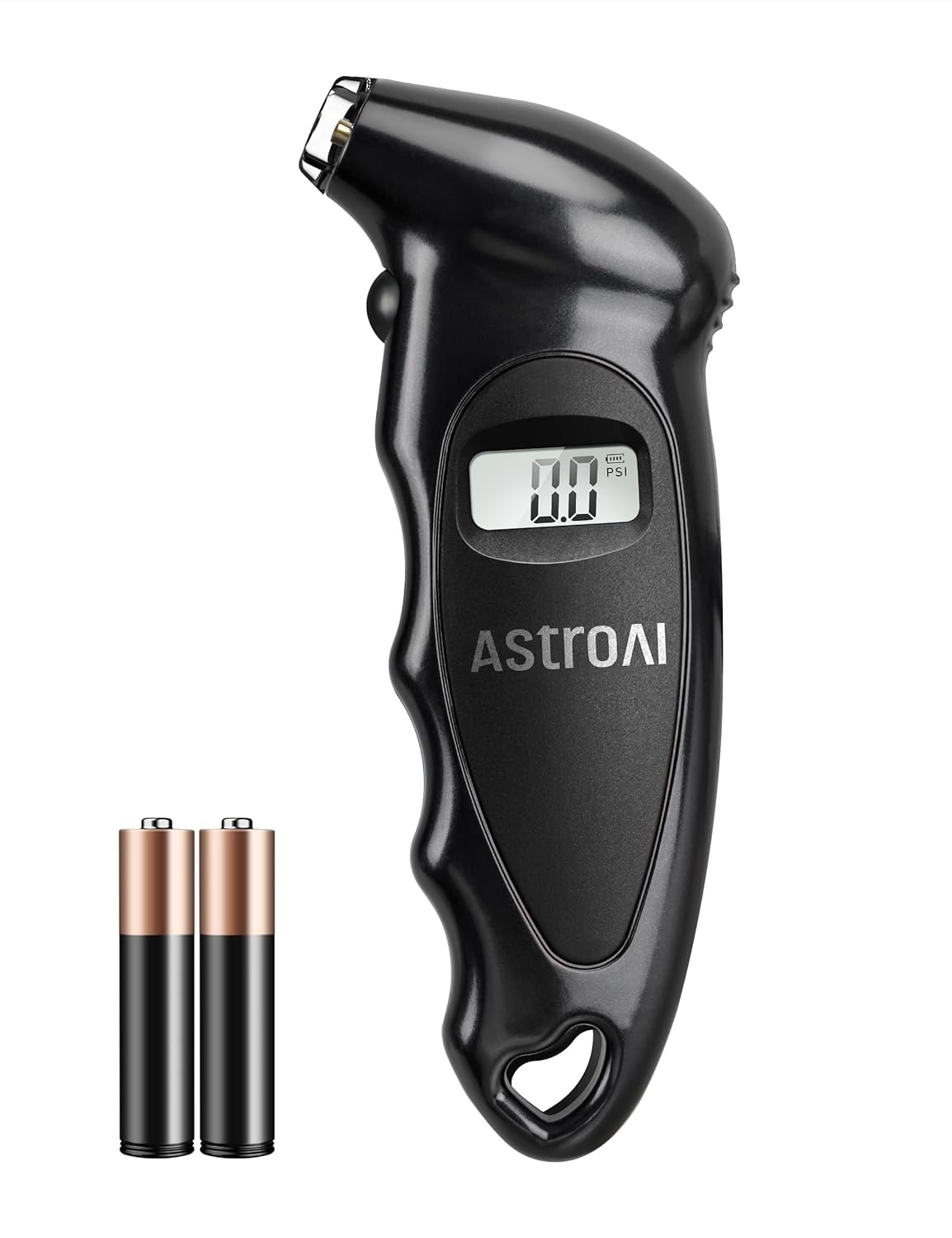 AstroAI Digital Tire Pressure Gauge with Replaceable AAA Batteries, 150 PSI 4 Settings Industrial Tire Gauge for Car Truck Bicycle Backlit LCD Non-Slip Grip Car Accessories(Black) - PuriLite