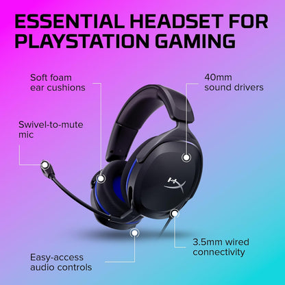 HyperX Cloud Stinger 2 Core – PC Gaming Headset, Lightweight Over-Ear Headset with mic, Swivel-to-Mute mic Function, DTS Headphone:X Spatial Audio, 40mm Drivers,Black - PuriLite