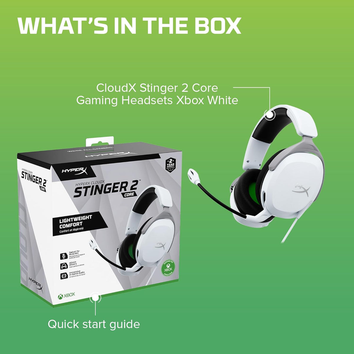 HyperX Cloud Stinger 2 Core – PC Gaming Headset, Lightweight Over-Ear Headset with mic, Swivel-to-Mute mic Function, DTS Headphone:X Spatial Audio, 40mm Drivers,Black - PuriLite