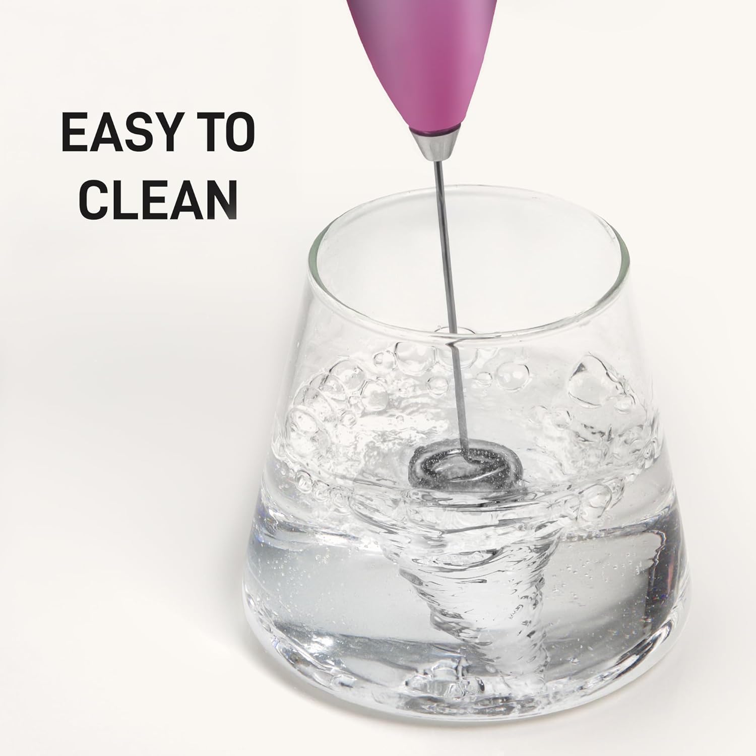 Zulay Kitchen Powerful Double Whisk Milk Frother Handheld - Foam Maker with Stand - Whisk Drink Mixer for Coffee, Mini Foamer for Latte, Matcha, Frappe, Hot Chocolate & Cappuccino (Black) - PuriLite