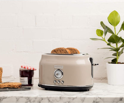 Haden Dorset 75083 Stainless Steel 1500W Retro Toaster 4 Slice Wide Slot w/Removable Crumb Tray and Settings, Black/Copper Toasters w/Adjustable Browning Control, Smart Toaster - PuriLite