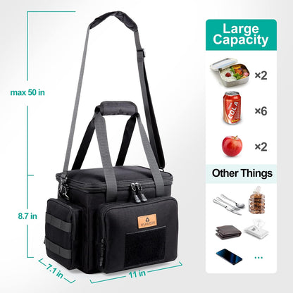 HSHRISH Tactical Large Lunch Bag for Men,Leakproof Insulated Lunch Box, Durable Soft Cooler Bag with Shoulder Strap Lunch Pail for Work Shifts Outdoor - PuriLite