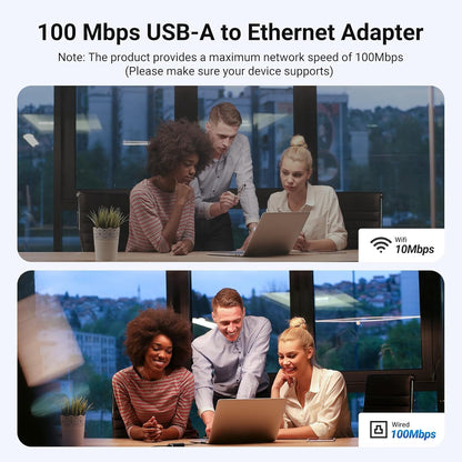UGREEN Ethernet Adapter USB 2.0 to 10 100 Network RJ45 LAN Wired Adapter for Switch, MacBook, Chromebook, Windows 11, 10, 8.1, Mac OS, Surface Pro, Linux ASIX AX88772 Chipset - PuriLite