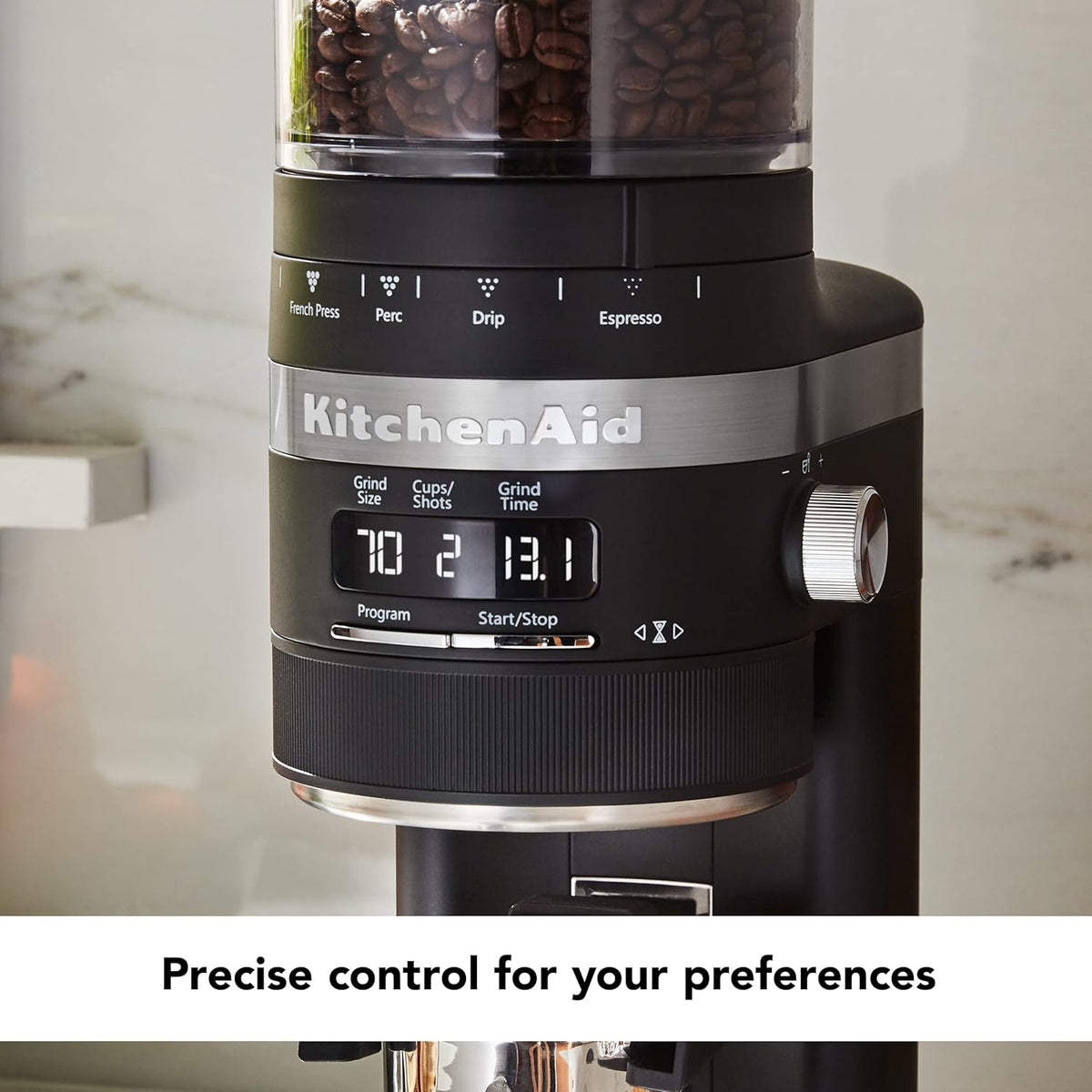 KitchenAid Burr Coffee Grinder, Black Matte, KCG8433BM - PuriLite