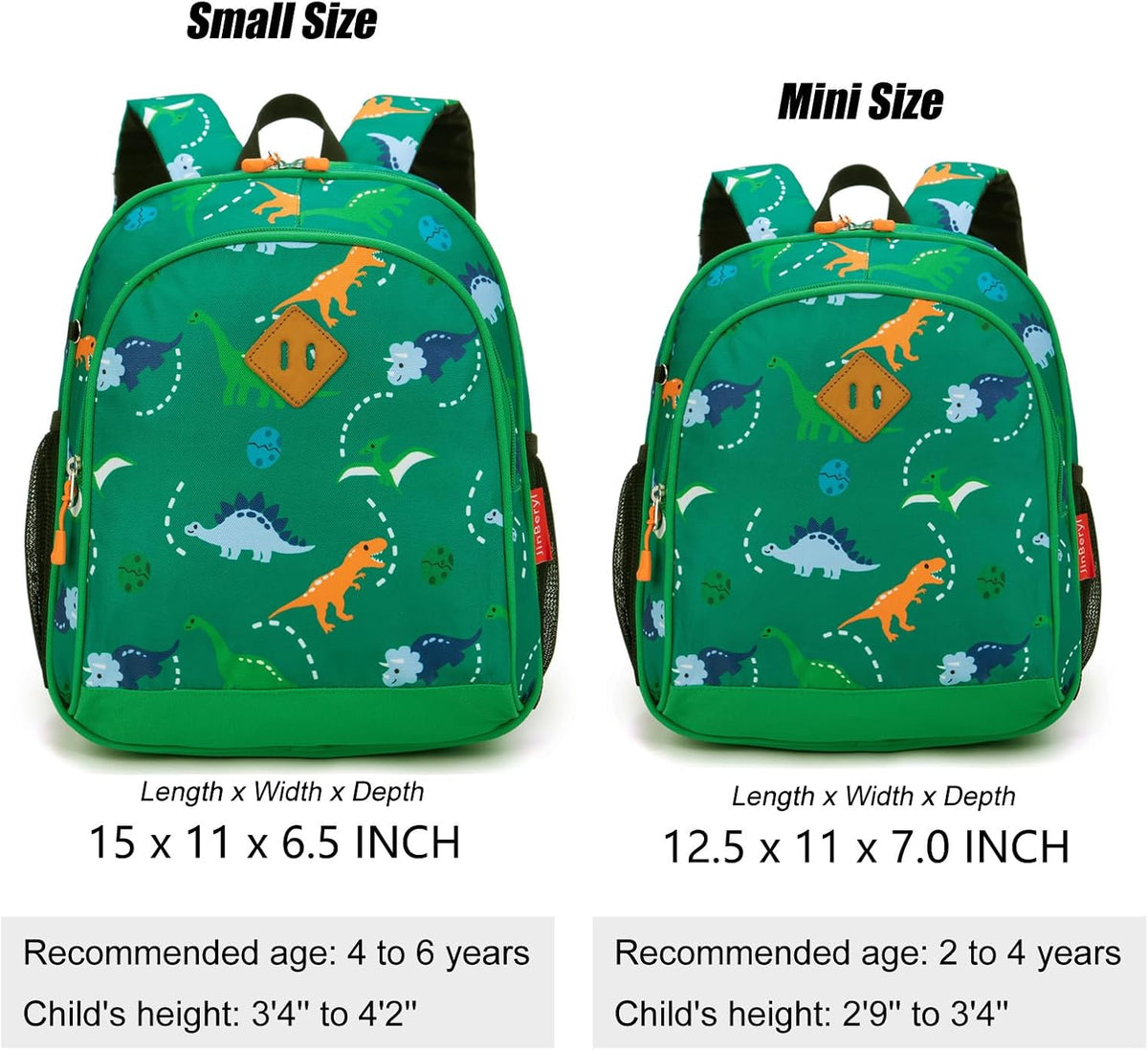 JinBeryl Kids Backpack for Toddler School Bag Small Size and Lightweight - PuriLite