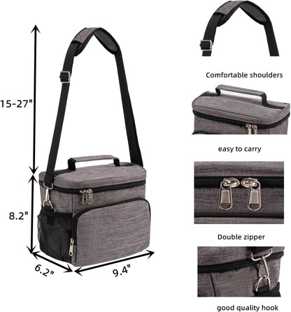 Insulated Lunch Bag for Women/Men Reusable Lunch Box Tote Bag, Large Thermal Cooler Bag with Adjustable Shoulder Strap for Kids and Adult,for Work/School/Outdoor Activity - PuriLite