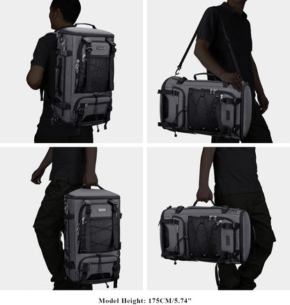 WITZMAN Travel Backpack for Men Large Carry on Backpack Convertible 3 in 1 Bags with Shoe Compartment Fit 17 Inch Laptop(B689 Silvery Grey) - PuriLite