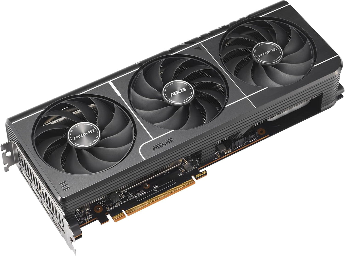 ASUS Prime Radeon™ RX 9060 XT 16GB GDDR6 OC Edition Graphics Card (PCIe 5.0, HDMI/DP 2.1, 2.5-Slot Design, axial-tech Fans, Dual Ball Fan Bearings, Dual BIOS, ASUS GPU Guard) - PuriLite
