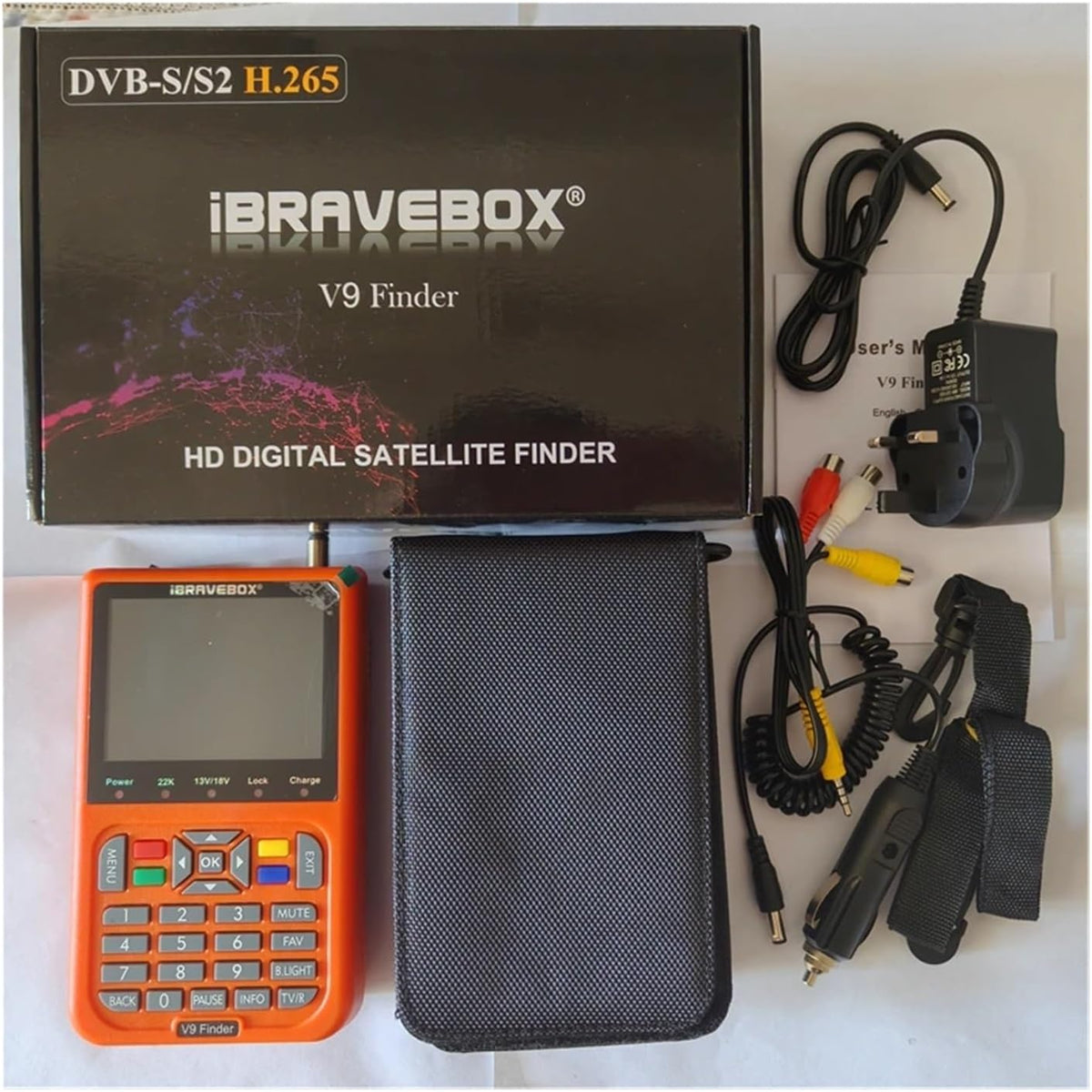V9 Finder Digital Satellite Finder LCD Satellite Finder Digital Satellite Finder 3.5 Inch DVB-S/S2 H.265(Black) - PuriLite