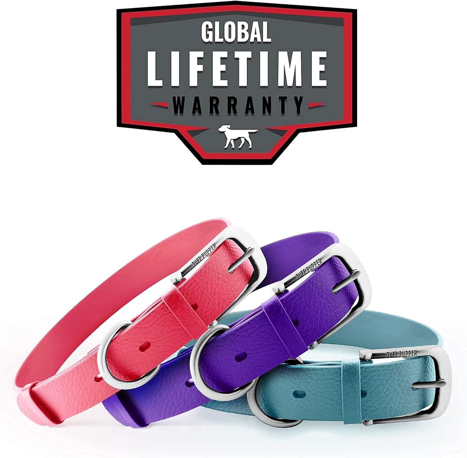 Tuff Pupper Classic Heavy Duty Dog Collar | 10x Stronger Than Leather | 100% Waterproof & Odor Proof Dog Collar | Tough Rust-Proof All Metal Hardware - PuriLite