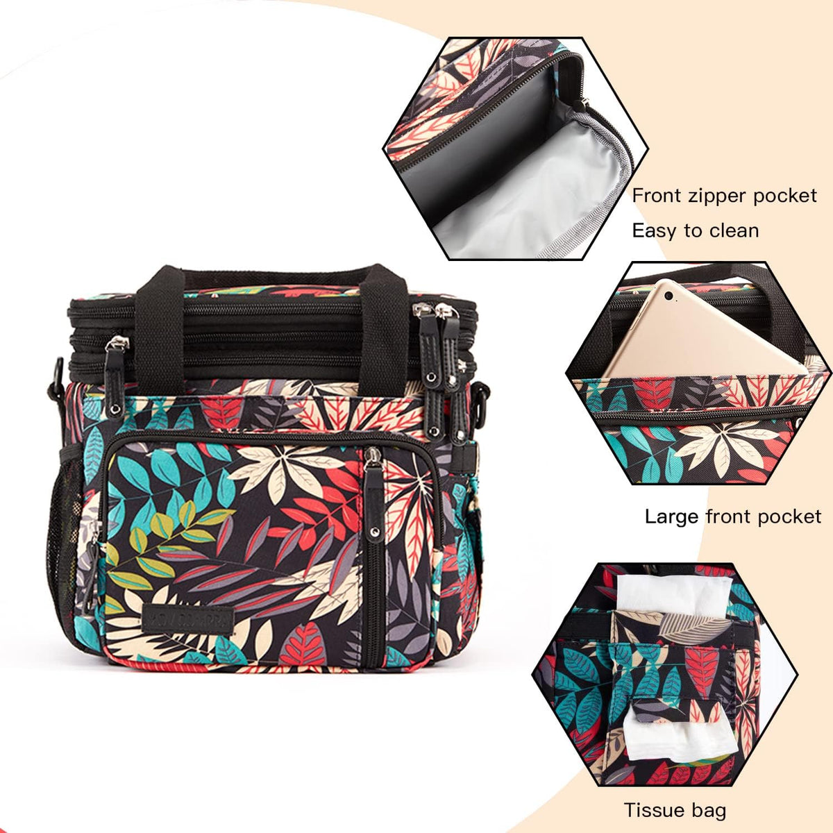 Lunch Bag Women Insulated Lunch Box for Work, Purple Expandable Large Lunch Bags, Leakproof Double Deck Lunch Box Cooler Bag（Purple） - PuriLite