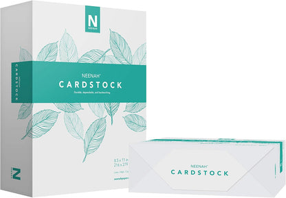 Neenah Coverstock, Bright White, 325 Sheets, 65 lb/176 gsm, 96 Brightness, 8.5" x 11" - MORE SHEETS! (91632), Ream - PuriLite
